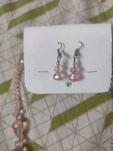 New Pink Beaded Jewelry Set