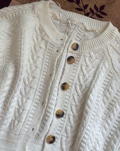 KOTON Brand Cream Cable Knit Cardigan