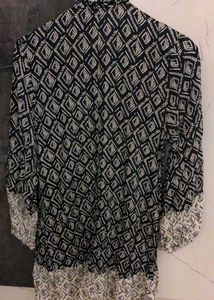 Black &amp; White Diamond Print Dress