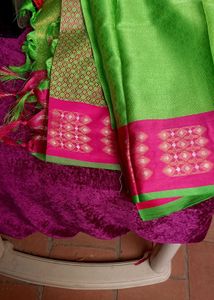 Green &amp; Pink Saree