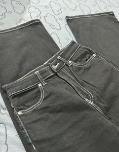 High Waisted Black Wide Leg Jeans