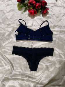 Navy Bra &amp; Panty Set