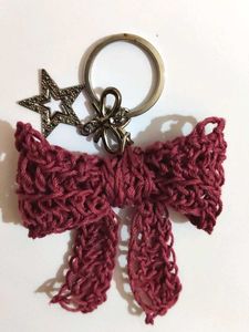 Crochet Bow Keychain