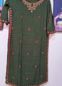 Green Embroidered Kurta