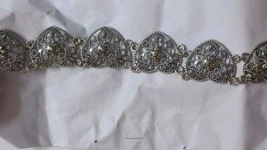 Heart Link Silver Tone necklace n Earring set