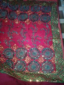 Heavy Wedding Embroidery and sequence work saree