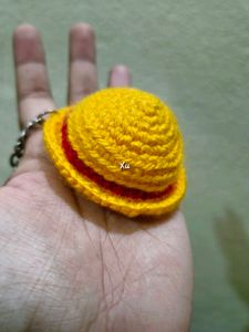 Crochet Luffys Strawhat Keychain / One Piece