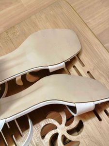 Women White Block Heel Sandal