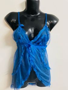 Blue Net Lingerie Top