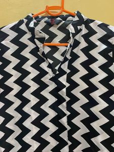 Chic Zigzag Print Kurta