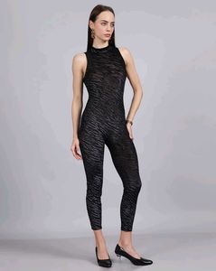 Black Spandex Bodyhugging Jumpsuit
