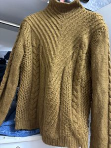UNISEX Cozy Brown Knit Turtleneck Sweater