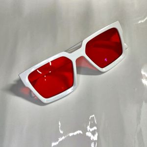 New White &amp; Red Sunglass For Men And Women
