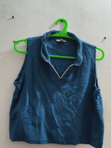 Blue Sleeveless Top