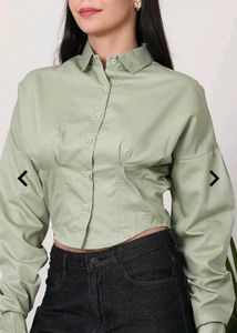 Sage Green Cropped Shirt