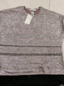 Top -Magenta Base With Silver Linings And Black