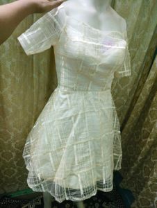 Cream Off-Shoulder Dress
