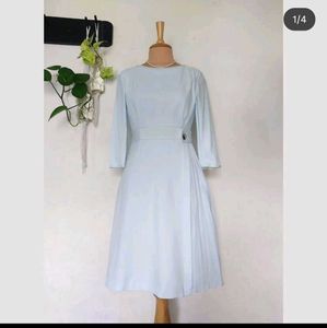 Vintage Pastel Blue Midi Dress