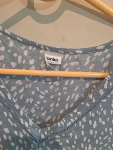 Dotted Skyblue Free Size Tshirt