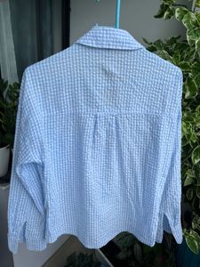 H&amp;M Gingham Baby Blue Shirt 🩵
