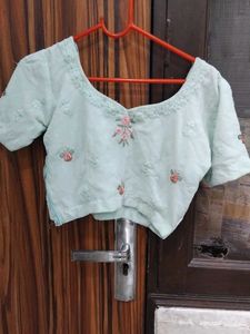 Light Blue Embroidered Lehenga