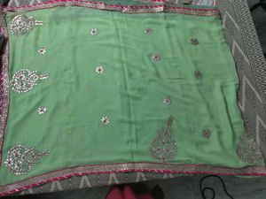 Georgette Handwork Gotapatti Saree, Worn Once
