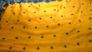 Yellow Saree with Silver Embroidery