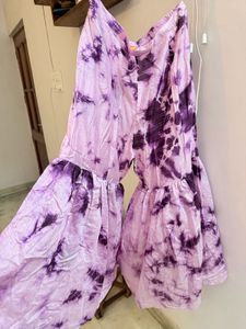 Purple Tie-Dye Sharara Set