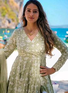 Plus Size Lime Green Anarkali