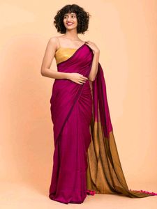 dual colour soft cotton saree
