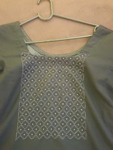 Olive Green Embroidered Tunic