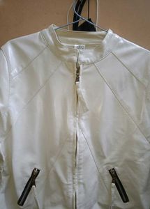 Stylish White Moto Jacket
