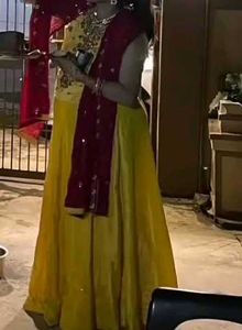 Floor Length Yellow Suit Set