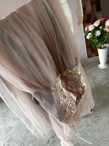 Faint pink tulle gown