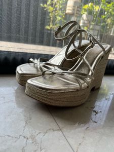 Zara Gold Wedge High Heels