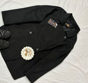 Chic Black Double-Breasted Coat