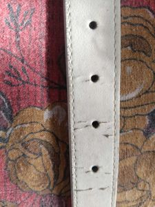 White &amp; Gold Double Circle Belt