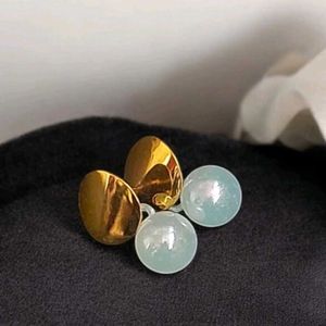 Jade &amp; Gold Drop Earrings