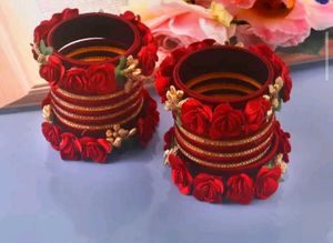 Red Rose Bangles (Set of 2)