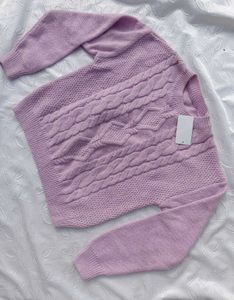 Shein Lilac Cable Knit Sweater