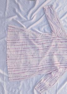 Striped Embroidered Tunic Top