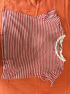 Cotton striped T-shirt, Red and white