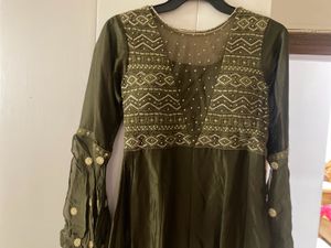 Olive Green Sequin Dress
