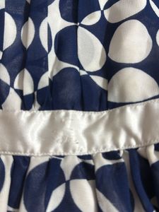 Navy Blue And White Polka Print Frock