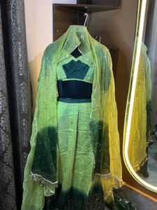 poshak set Green Lehenga Choli