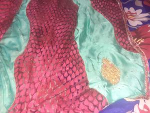 maroon  jati work saree