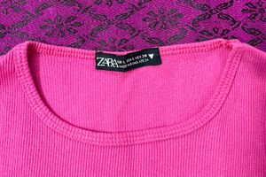 zara pink crop top small