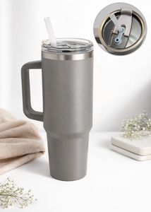 Gray Insulated Tumbler with Handle