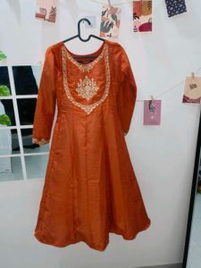 Elegant Orange Anarkali Suit