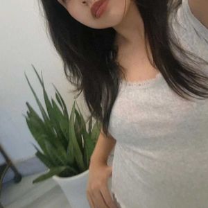 Gray Ruffle Tee